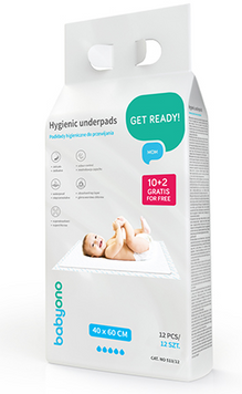 Гігієнічна пелюшка Baby Ono 40х60 (10+2шт) 513/12 фото